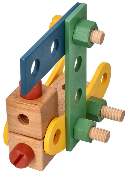 Wooden set of a small constructor
