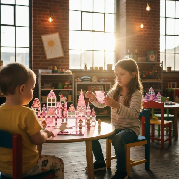 Klocki magnetyczne zamek księżniczki 37 el. – X-Bida 3+