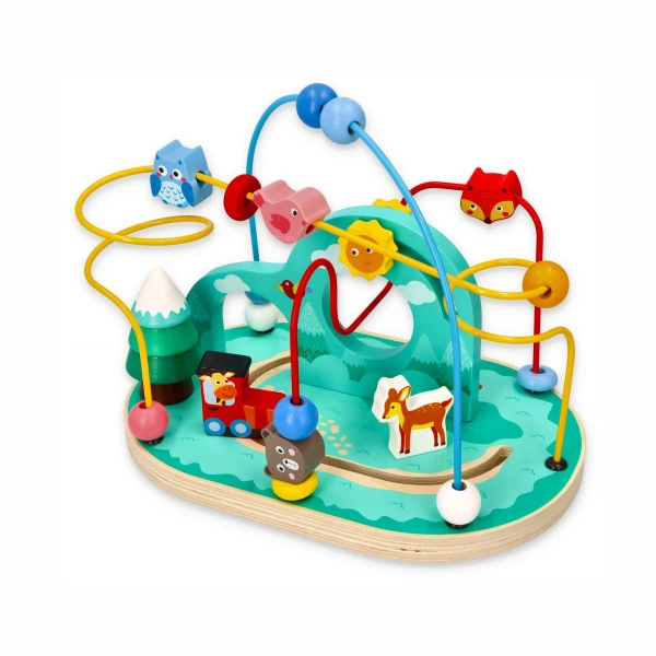 Lelin Forest Bead Maze – wooden activity loop for babies 12m+