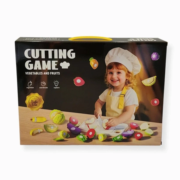 Cutting vegetables and fruits toy set with board – Jinkee 3+