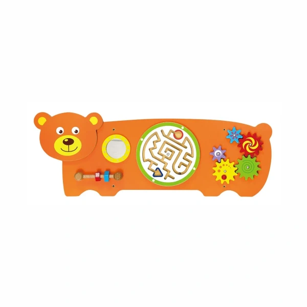 Viga Bear Sensory Board – wooden wall activity panel ages 1+