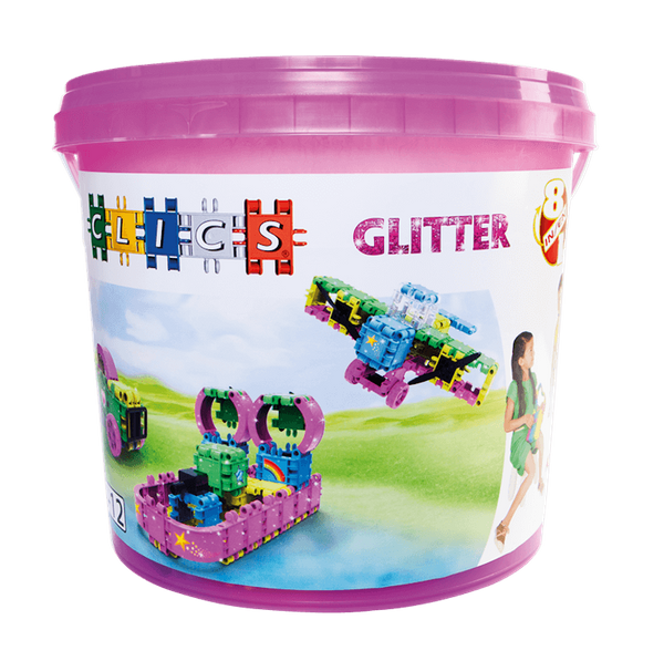 Clics Wiaderko 8w1 Glitter - Brokat 175 el.