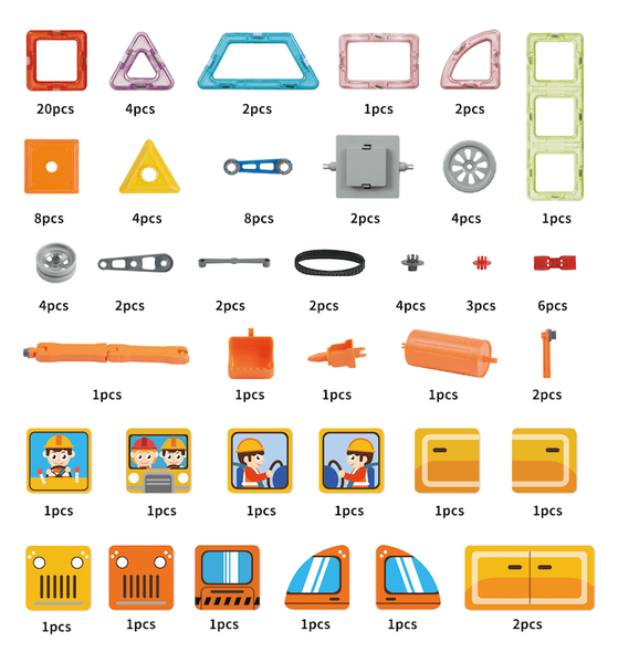 Magical Magnet Building Vehicles 6in1 magnetic blocks 98 el.