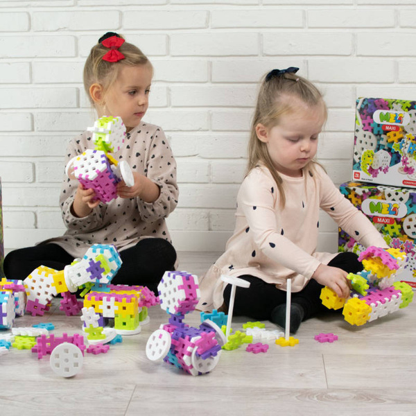 Klocki konstrukcyjne Meli Maxi Constructor Pink 120 el. – 3+