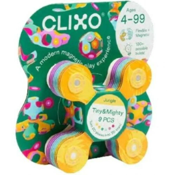 Giętkie klocki magnetyczne Clixo Jungle dżungla 9 el. – od 4 lat