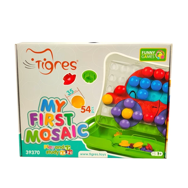 Mozaika edukacyjna z pinami 54 el. – Tigres dla dzieci 1+