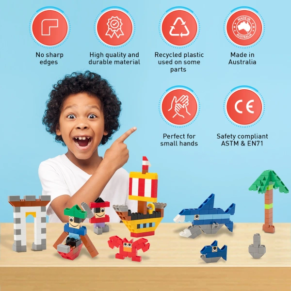 Klocki Little Architect Pirates 335 el. – piracki zestaw 4+