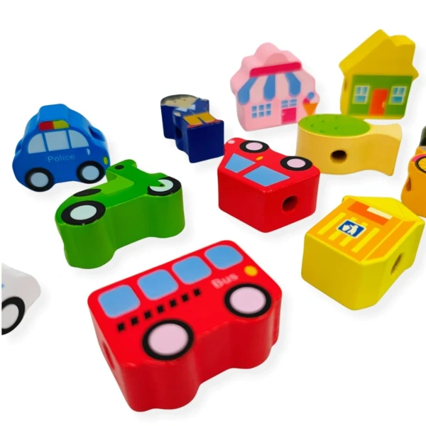 Wooden City Lacing Beads 17 Pieces – Kabi 3+