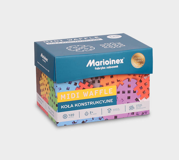 Klocki konstrukcyjne Marioinex Midi Koła 120 elementów dla 2-latka wspierające motorykę