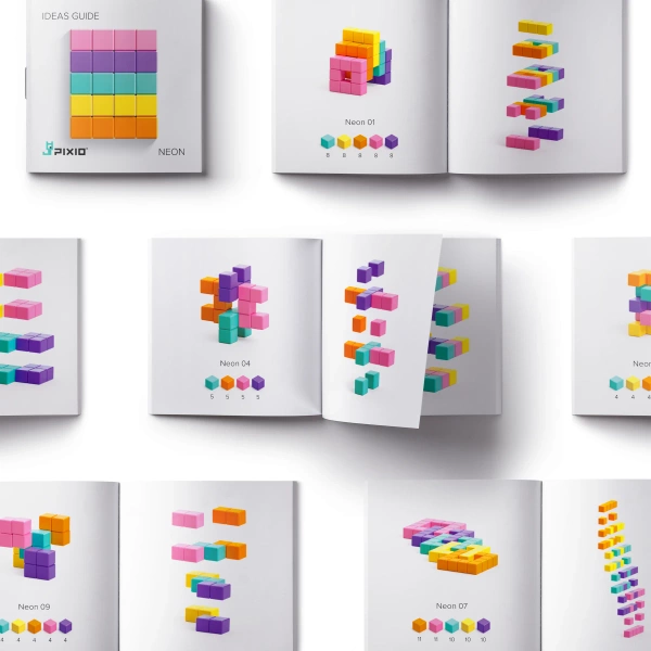 Klocki magnetyczne Pixio Abstract Neon - 60 el - Abstract Series