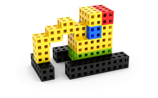 Set of construction blocks - Meli Cube 100 el.