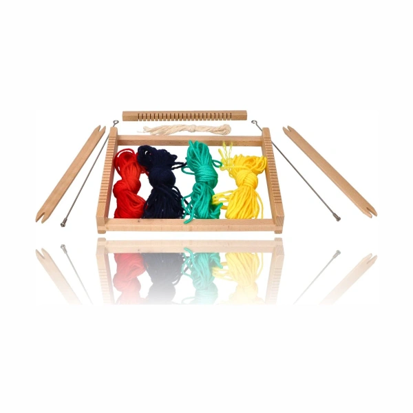 Goki Wooden Weaving Loom – Small Weaving Set for Kids Ages 5+
