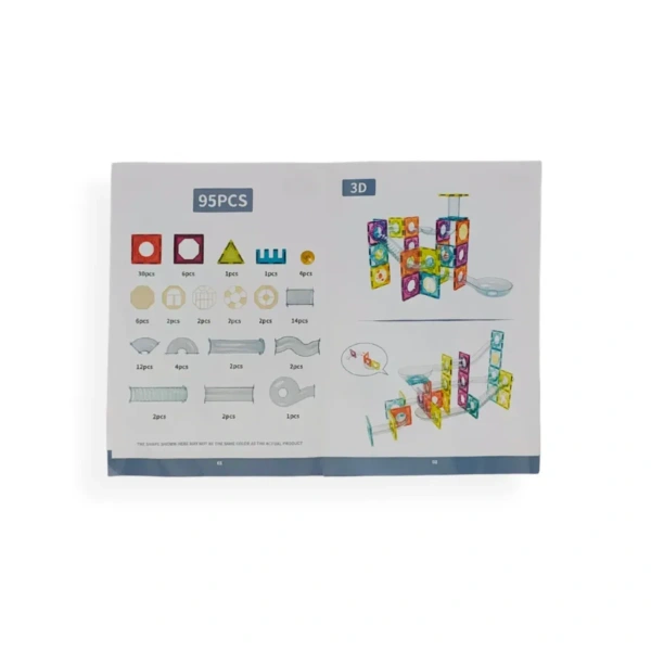 Magnetic Tiles Marble Roller Rainbow Set 95 pcs – X-Bida 3+