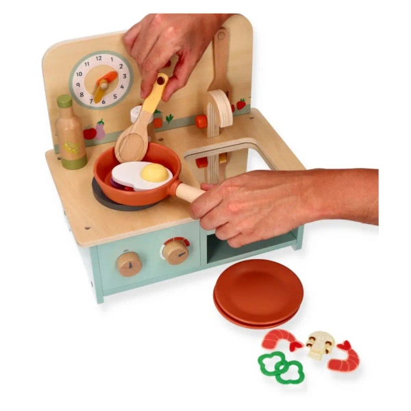 Small wooden kitchen with accessories