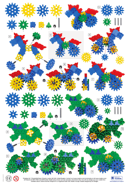 Morphun Gearphun Mały Inżynier 320 el. – klocki z kołami 4+