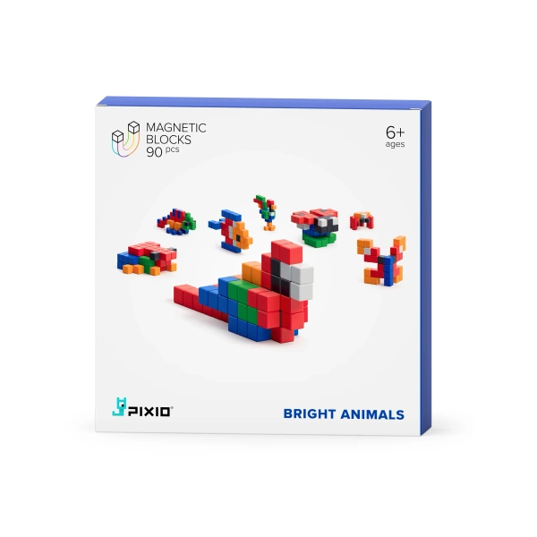 Klocki Magnetyczne Pixio Bright Animals 90 | Story Series