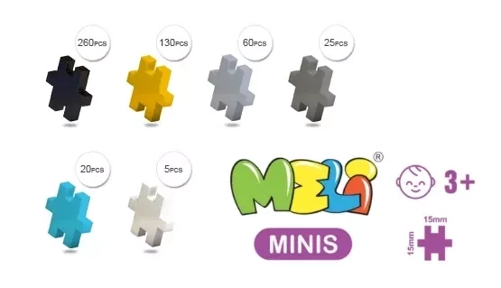 Meli Minis Build 2-in-1 Crane and Bulldozer blocks 500 el.