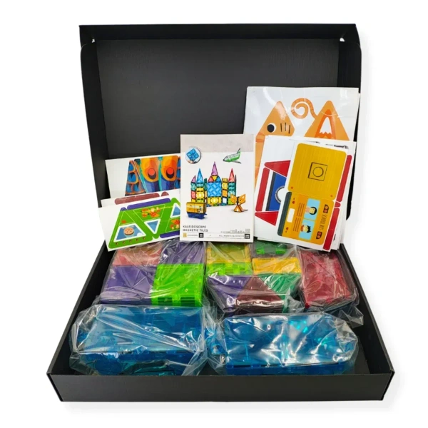 Kaleidoscope Magnetic Tiles 199 pcs Transparent – Xinbida 3+