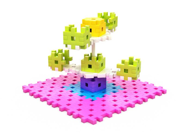 Meli Constructor Pink Travel Box blocks 500 el.