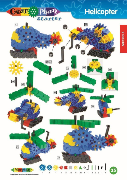 Morphun Gearphun 500 el construction block set. + Instructions 60 pp. A4