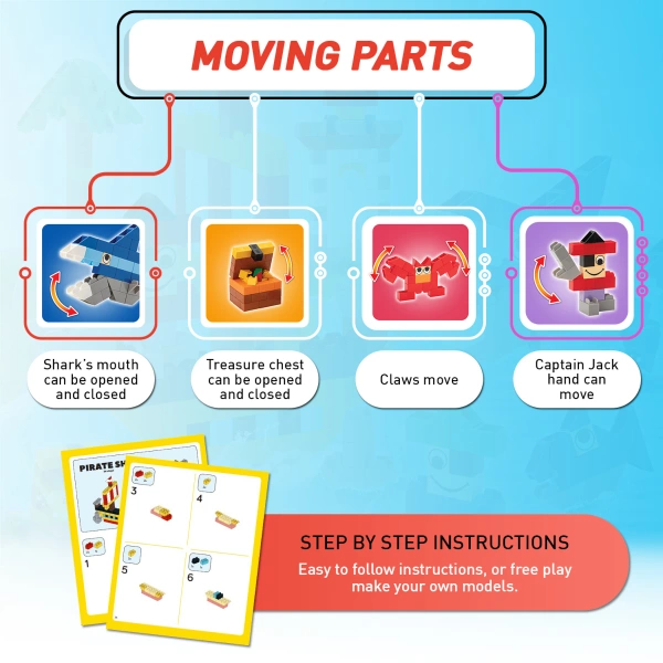 Klocki Little Architect Pirates 335 el. – piracki zestaw 4+