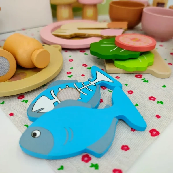 Drewniany zestaw kuchenny dla dzieci 40+ el. – Kabi 3+