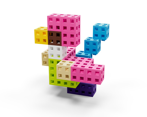 Set of construction blocks - Meli Cube Pink 100 el.