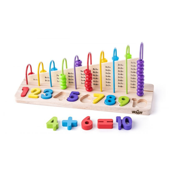 Double-sided wooden mathematical abacus