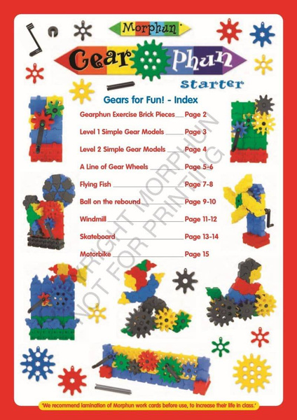 Morphun Gearphun 500 el construction block set. + Instructions 60 pp. A4
