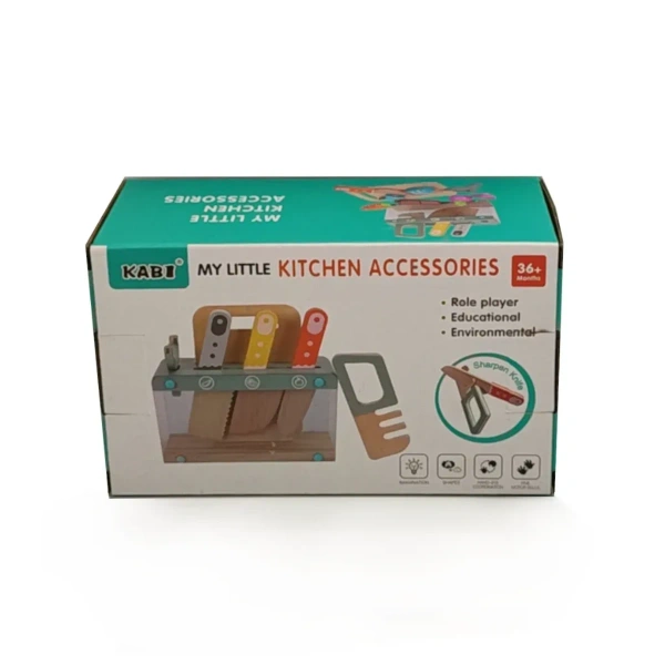 Wooden Kitchen Accessories Play Set 12 pcs – Kabi 3+