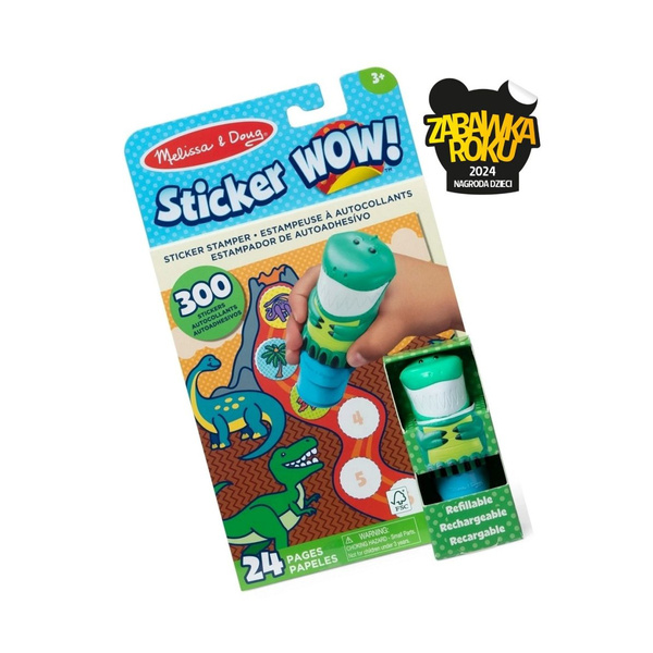   Sticker Wow - Sticker book and stamp book - Dinosaur