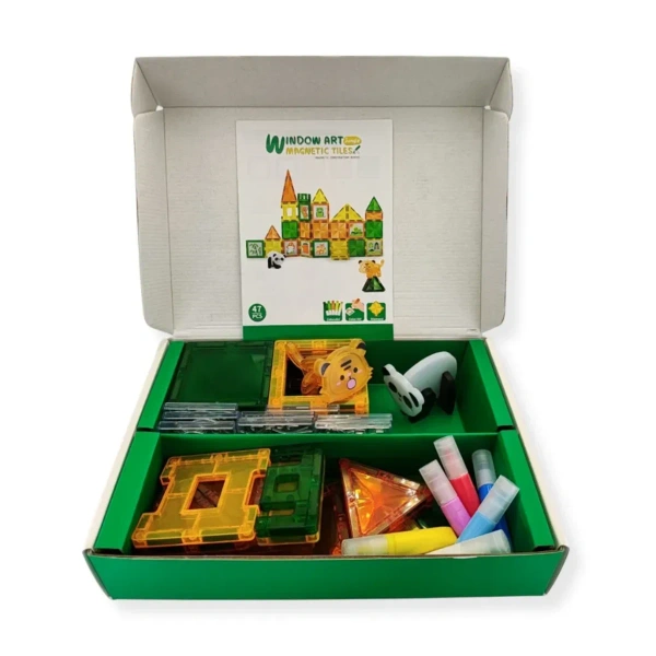 Magnetic Building Tiles Window Art Jungle 47 pcs – X-Bida 3+