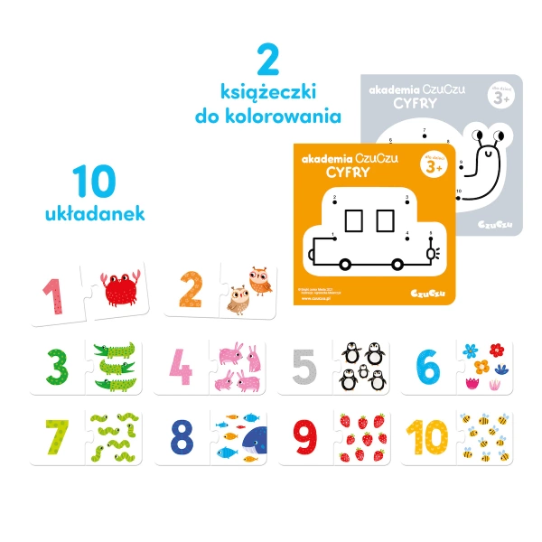 Gra edukacyjna CzuCzu Akademia Cyfry nauka liczenia 3+