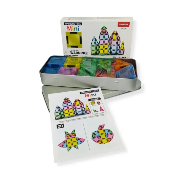 Klocki magnetyczne Mini 30 el. w puszce – Magnetic Mini Tiles 3+