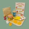Drewniany zestaw fast food burger z akcesoriami – Kabi 3+