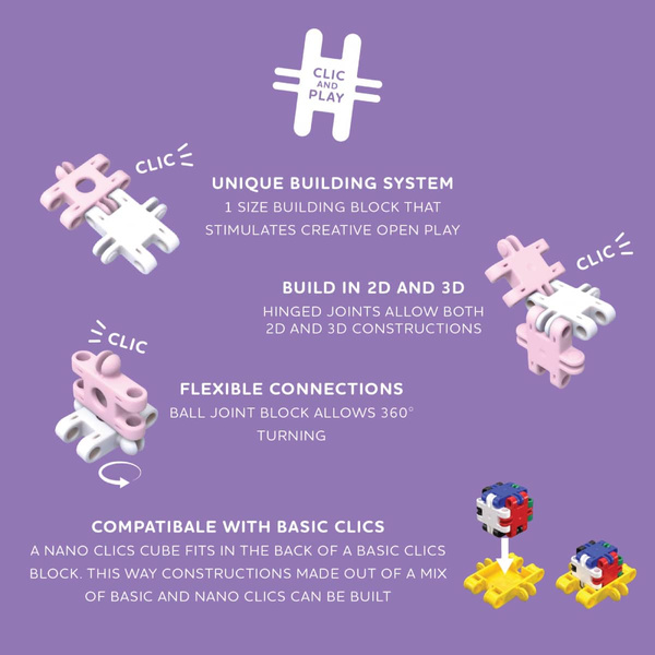 Klocki Nano Clics Fantastyczni Konstruktorzy 125 el. 8+