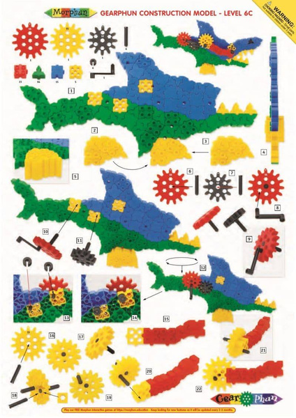 Gearphun Shark and Crocodile blocks - 200 el.