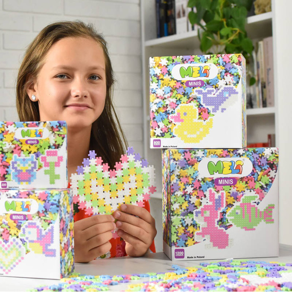 Klocki konstrukcyjne Meli Minis Pastel 800 el. – mozaika 4+