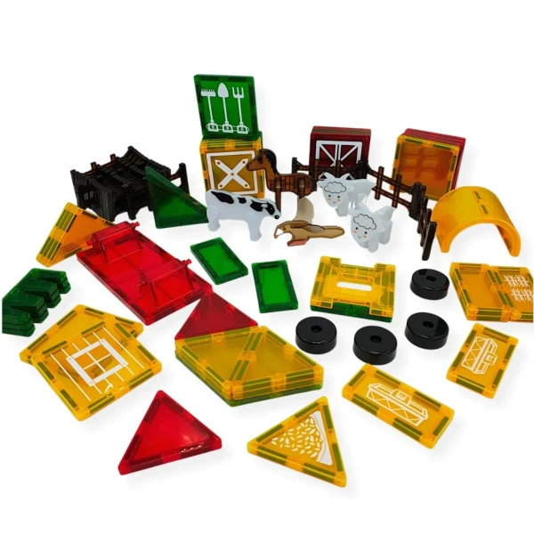 Farm Magnetic Tiles 76 pcs – X-Bida Magnetic Tiles 3+