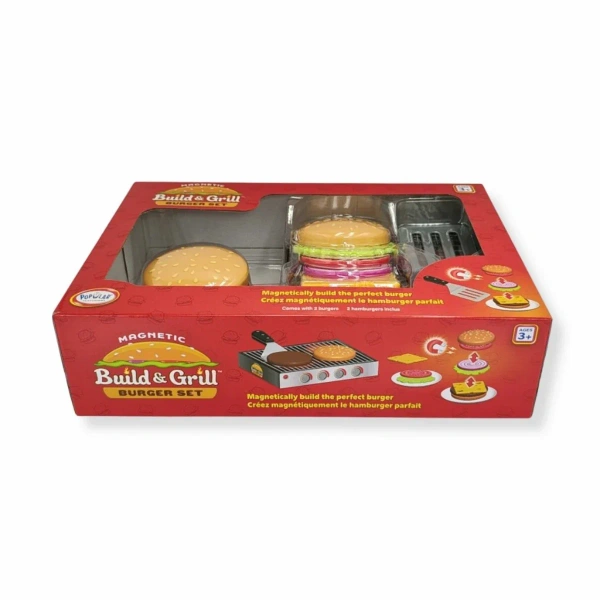 Magnetic toys for kids grill & burger set – Popular Playthings 3+