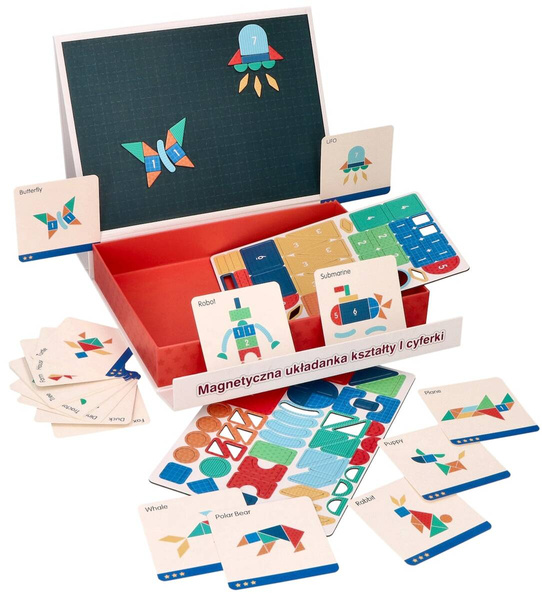 Magnetic puzzle board - Shapes and numbers