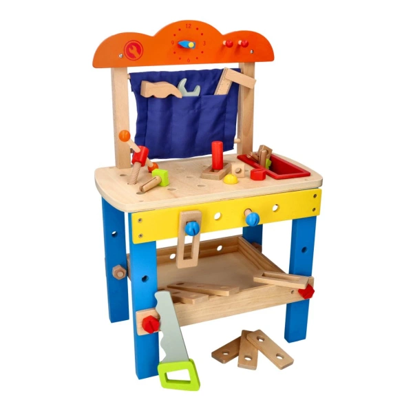 Wooden workshop with tools