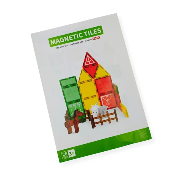 Klocki magnetyczne farma 26 el. – Magnetic Tiles 3+