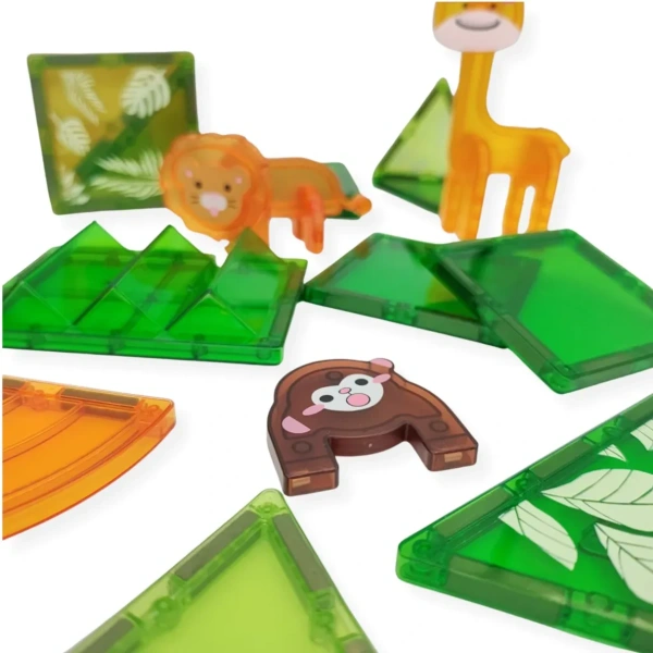 Jungle Magnetic Tiles 30 Pieces with Animals – X-Bida 3+