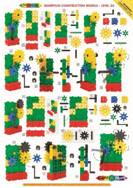 Morphun Gearphun 500 el construction block set. + Instructions 60 pp. A4