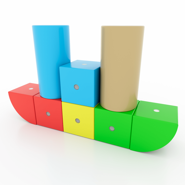 Drewniane klocki magnetyczne WABI 20 el. – starter 3+