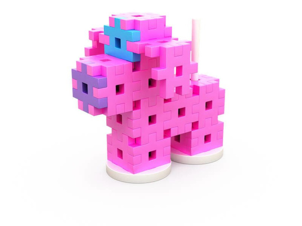 Klocki konstrukcyjne Meli Basic Constructor Pink 500 el. – 3+