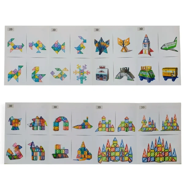 Kaleidoscope Magnetic Tiles 199 pcs Transparent – Xinbida 3+