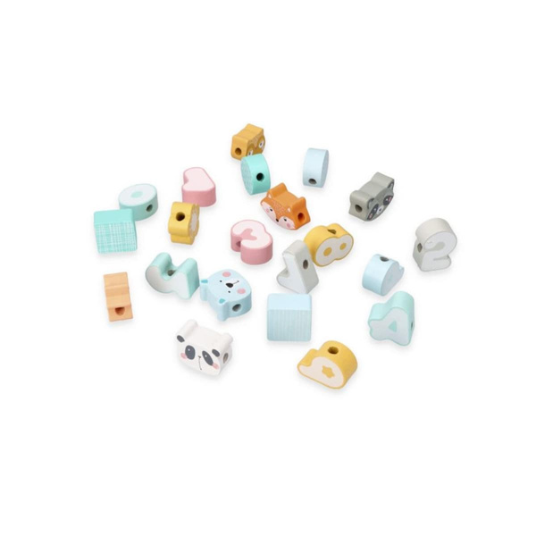 Pastel threading beads for toddlers