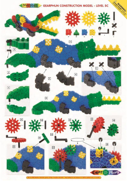 Gearphun Shark and Crocodile blocks - 200 el.